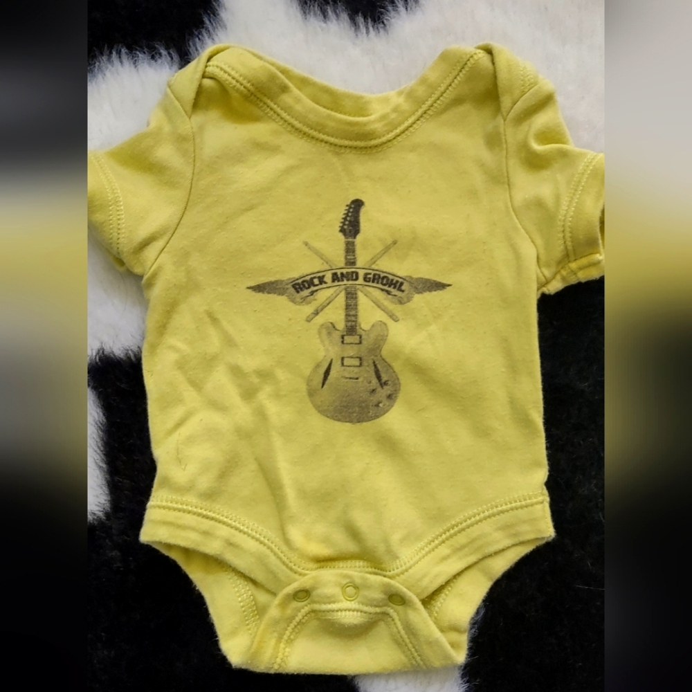 Light Green Rock and Grohl Baby Onesie